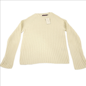 NWT Lucie Sofia Crew Neck Sweater Size Medium Cream Color